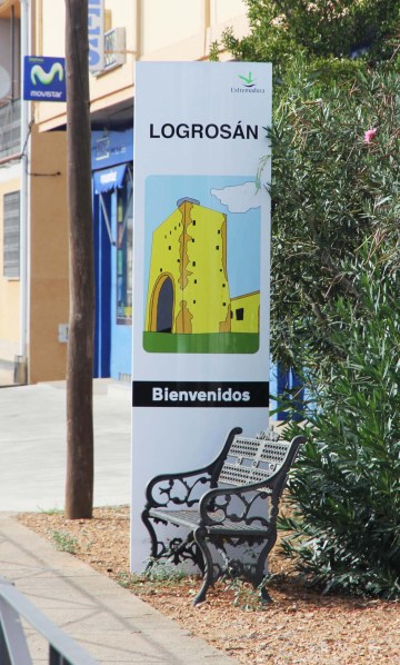 Cartel entrada este con una imagen del "Pozo Calles"