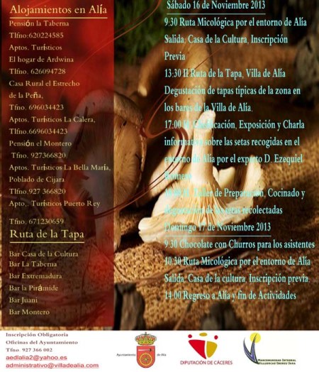 Cartel II Jornadas Micologicas Alia 2013-1