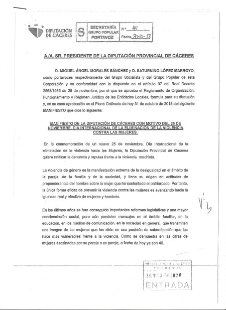 MANIFIESTO CONTRA EL MALTRATO A LA MUJER