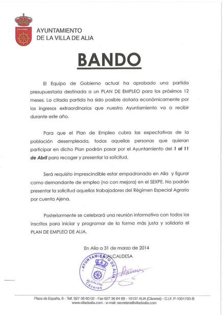 BANDO ALÍA 020414