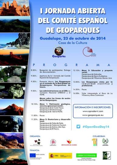 geoparque CARTEL DE JORNADA ABIERTA.